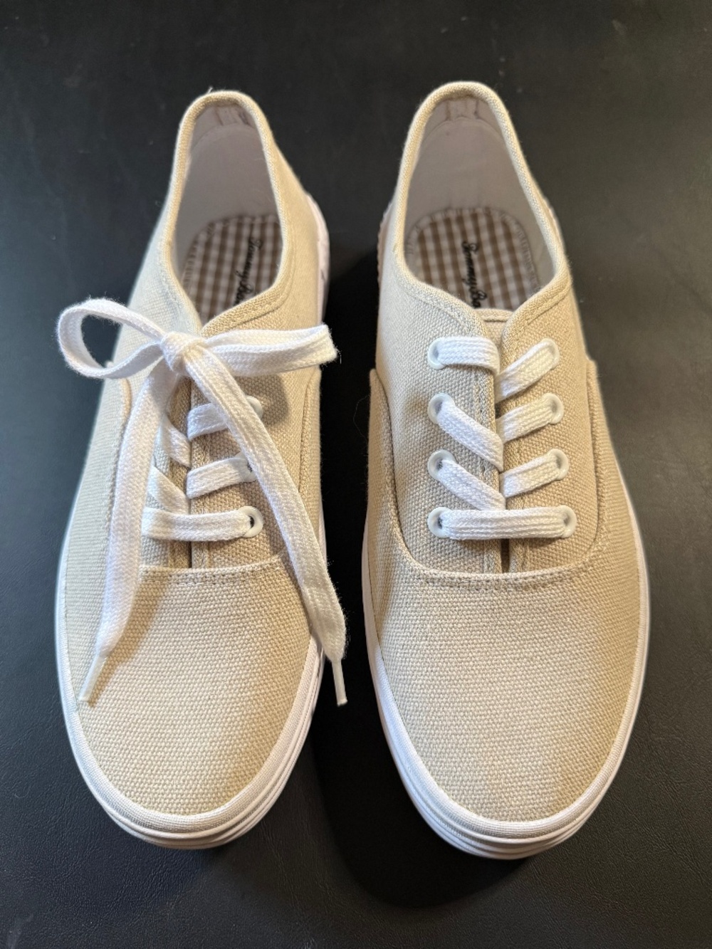 Tommy Bahama Beige Canvas Low-Top Lace-Up Sneakers - Size 9.5 NEW
